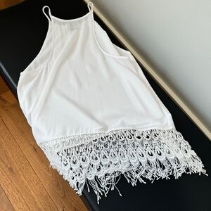 Show Me Your Mumu White sleeveless thin strap lace top